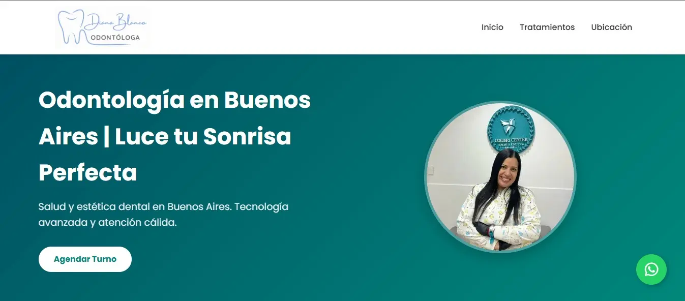 Odontóloga Diana Blanco - Landing page